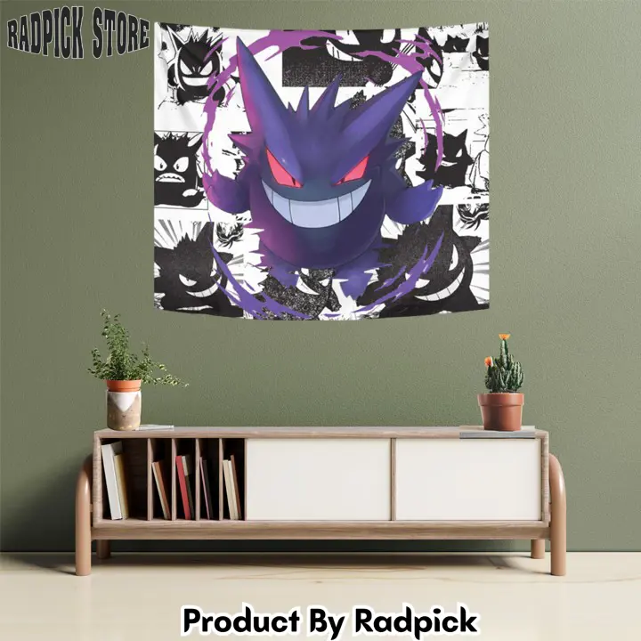 Pokemon gengar tapestry custom manga anime wall decor  rp5942152